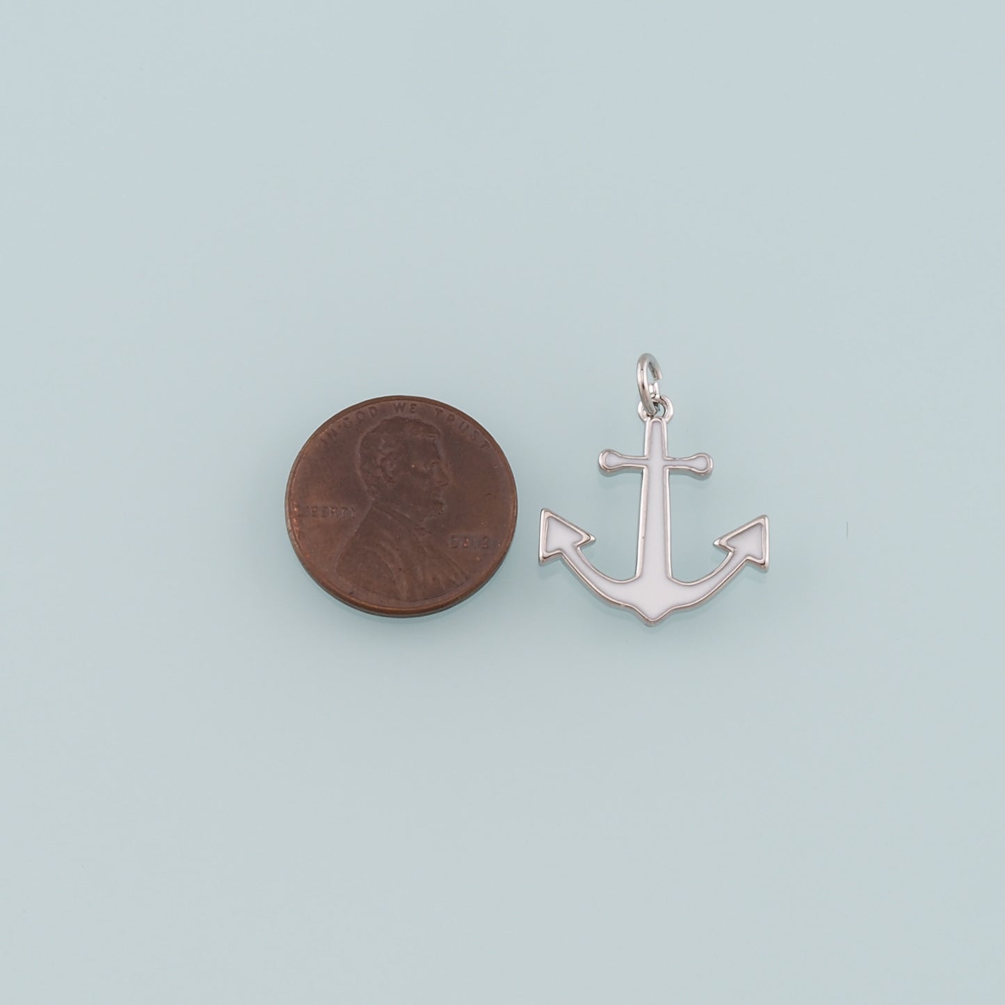Gold Anchor Charms,18K Gold Filled Enamel Anchor Pendant Charm Bracelet Necklace for DIY Jewelry Making Supply