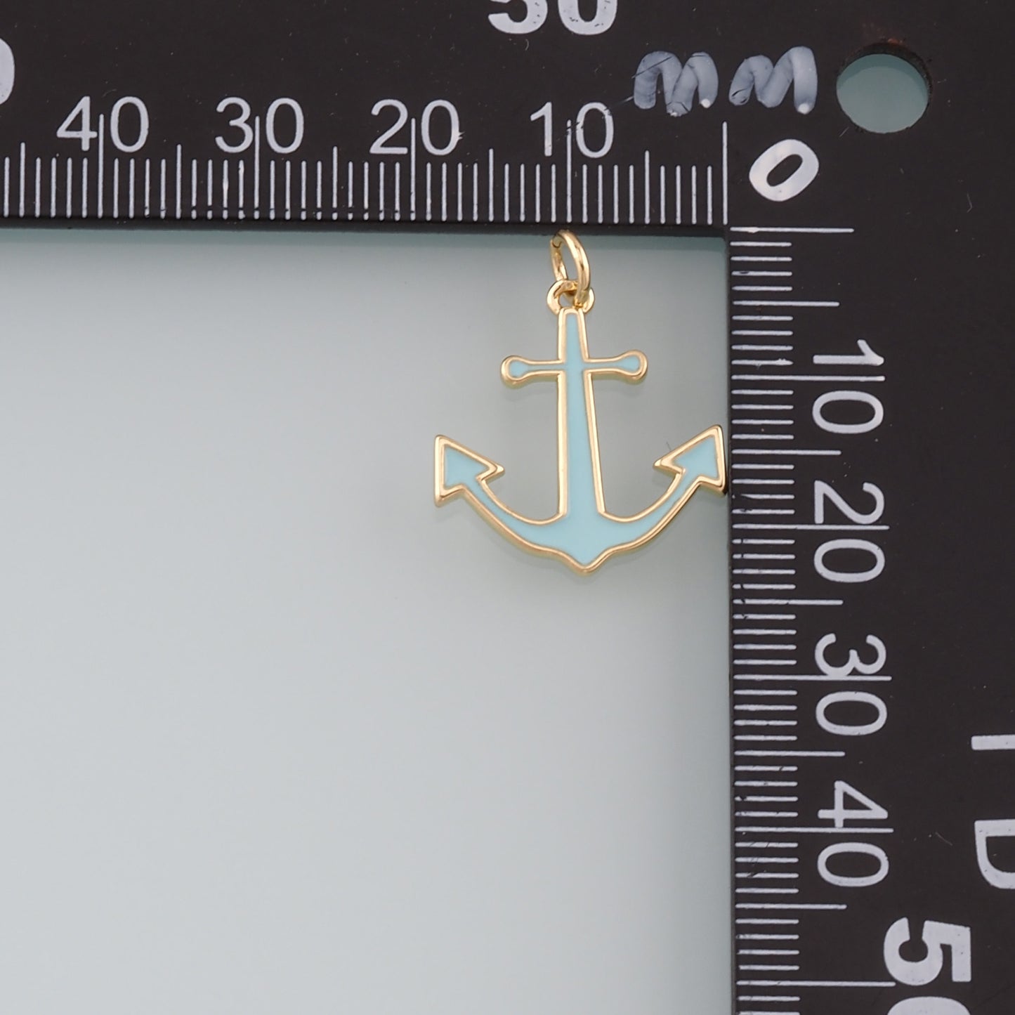 Gold Anchor Charms,18K Gold Filled Enamel Anchor Pendant Charm Bracelet Necklace for DIY Jewelry Making Supply