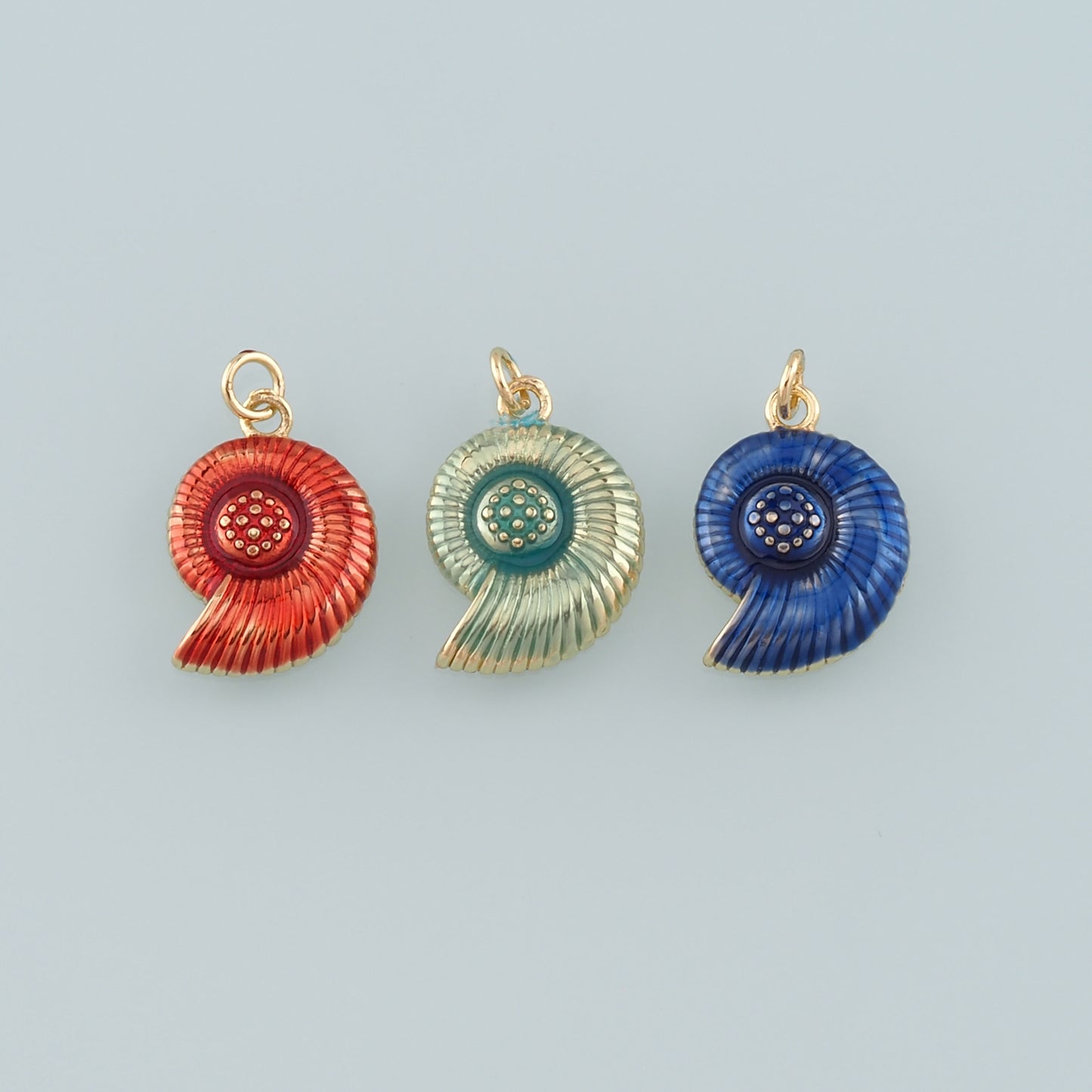 Gold Conch Charms,18K Gold Filled Conch Pendant,Enamel Conch Shell Charm Bracelet Necklace for DIY Jewelry Making Supply