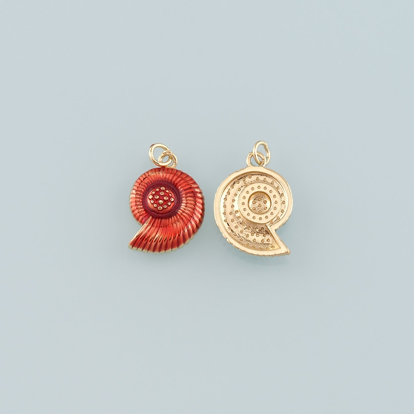 Gold Conch Charms,18K Gold Filled Conch Pendant,Enamel Conch Shell Charm Bracelet Necklace for DIY Jewelry Making Supply