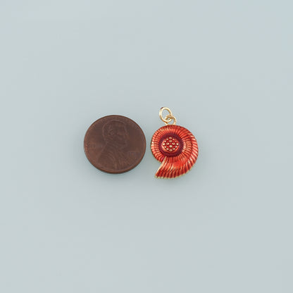 Gold Conch Charms,18K Gold Filled Conch Pendant,Enamel Conch Shell Charm Bracelet Necklace for DIY Jewelry Making Supply