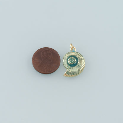 Gold Conch Charms,18K Gold Filled Conch Pendant,Enamel Conch Shell Charm Bracelet Necklace for DIY Jewelry Making Supply