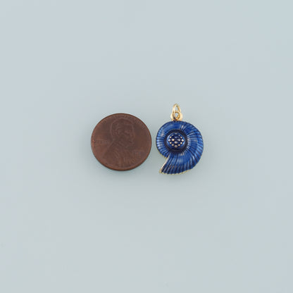 Gold Conch Charms,18K Gold Filled Conch Pendant,Enamel Conch Shell Charm Bracelet Necklace for DIY Jewelry Making Supply