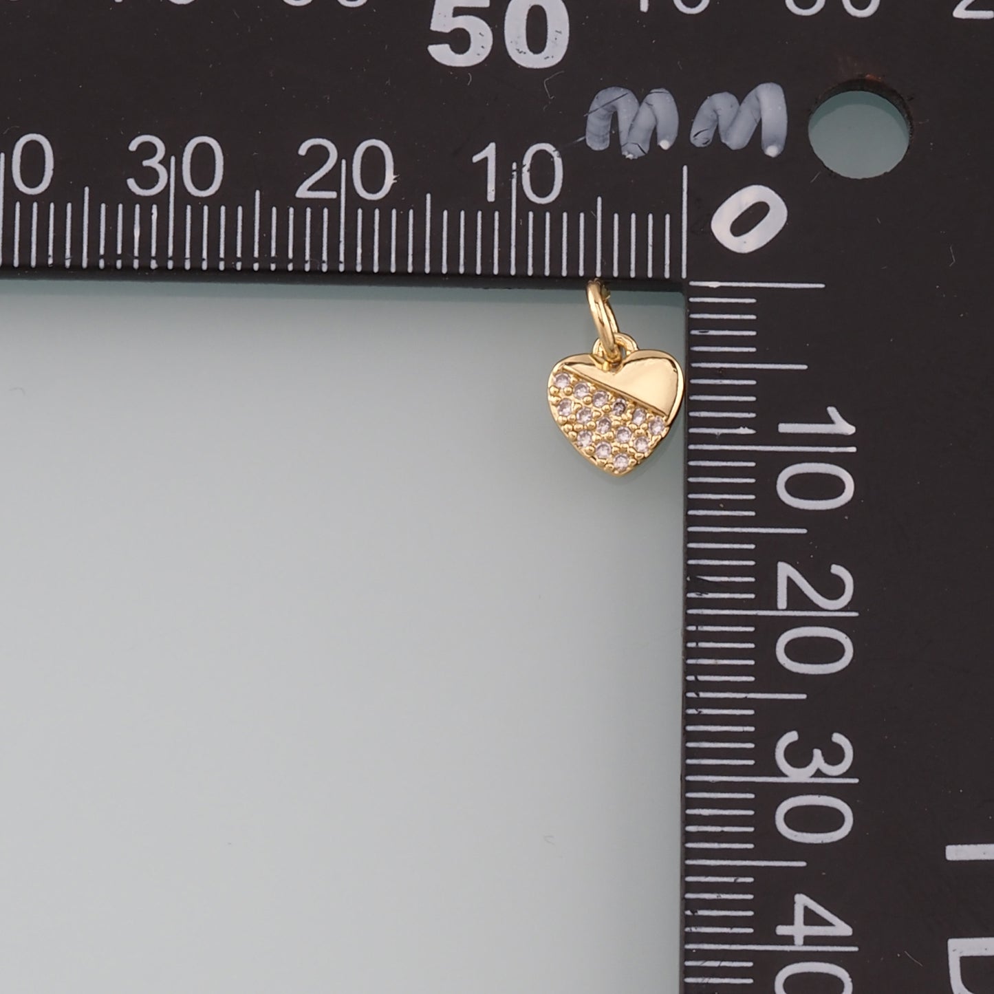 Gold Heart Charms,18K Gold Filled Heart Pendant,CZ Micro Pave Heart Charm Bracelet Necklace for DIY Jewelry Making Supply