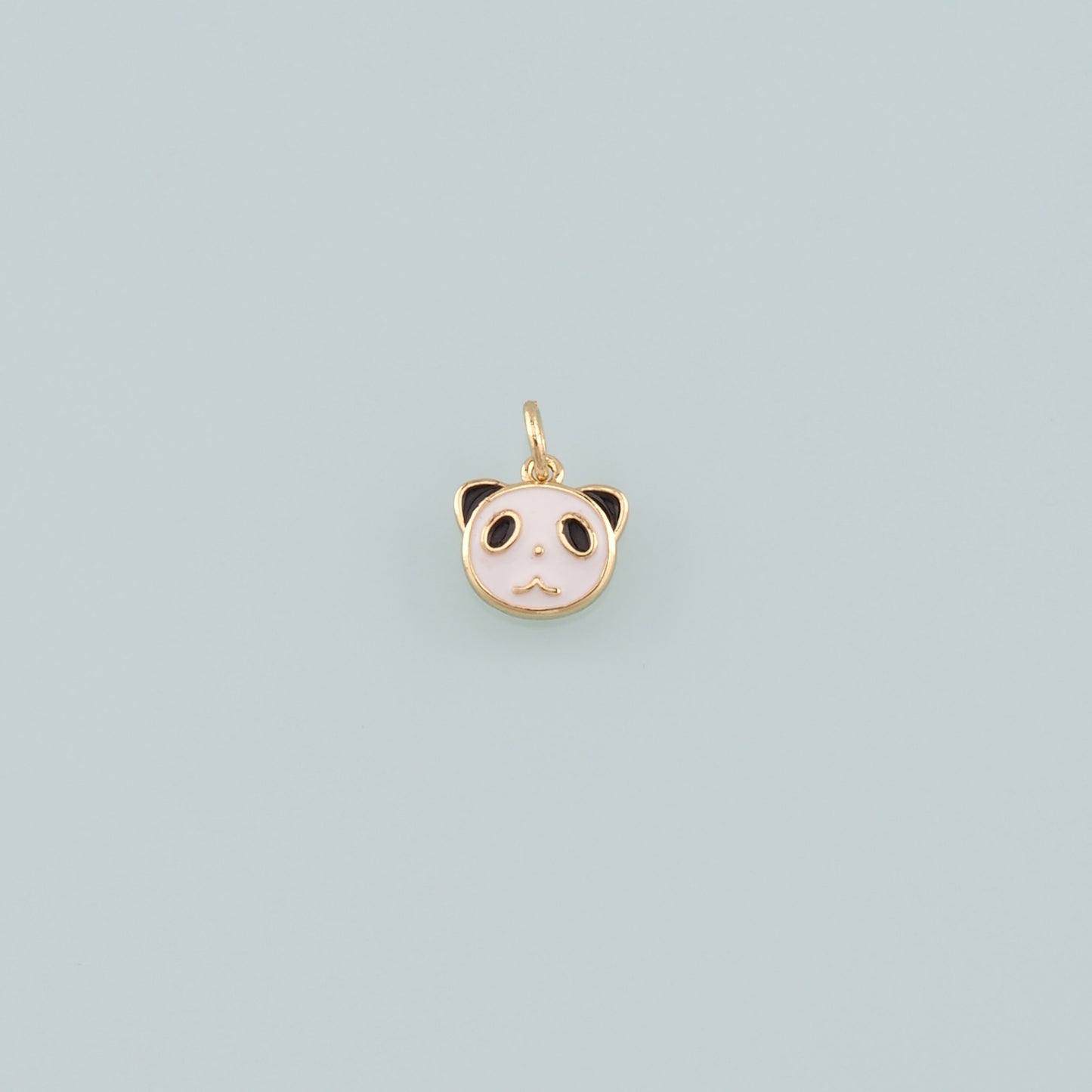18K Gold Filled Panda Pendant,Enamel Panda Charm Bracelet Necklace for DIY Jewelry Making Supply