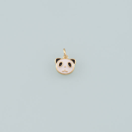 18K Gold Filled Panda Pendant,Enamel Panda Charm Bracelet Necklace for DIY Jewelry Making Supply