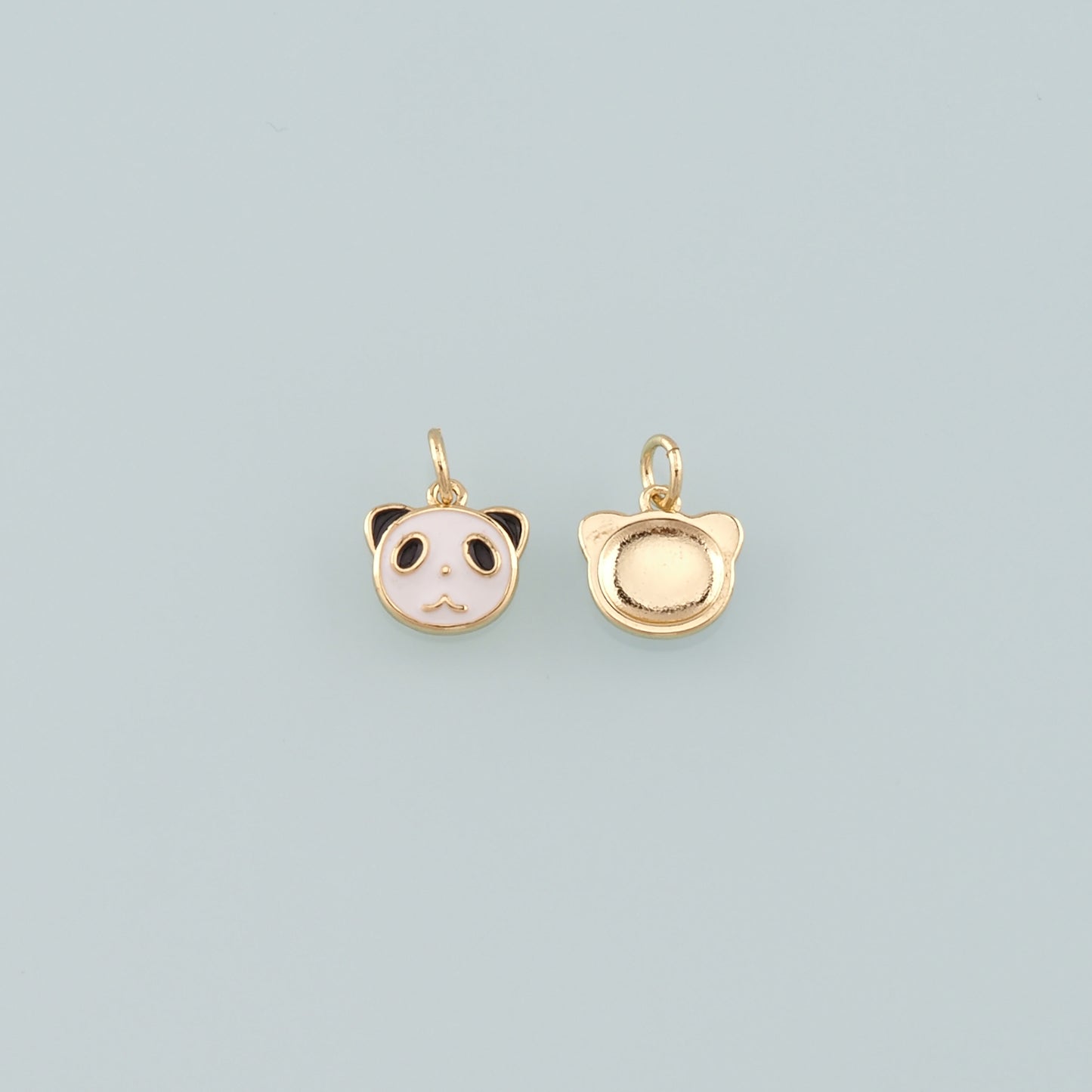 18K Gold Filled Panda Pendant,Enamel Panda Charm Bracelet Necklace for DIY Jewelry Making Supply