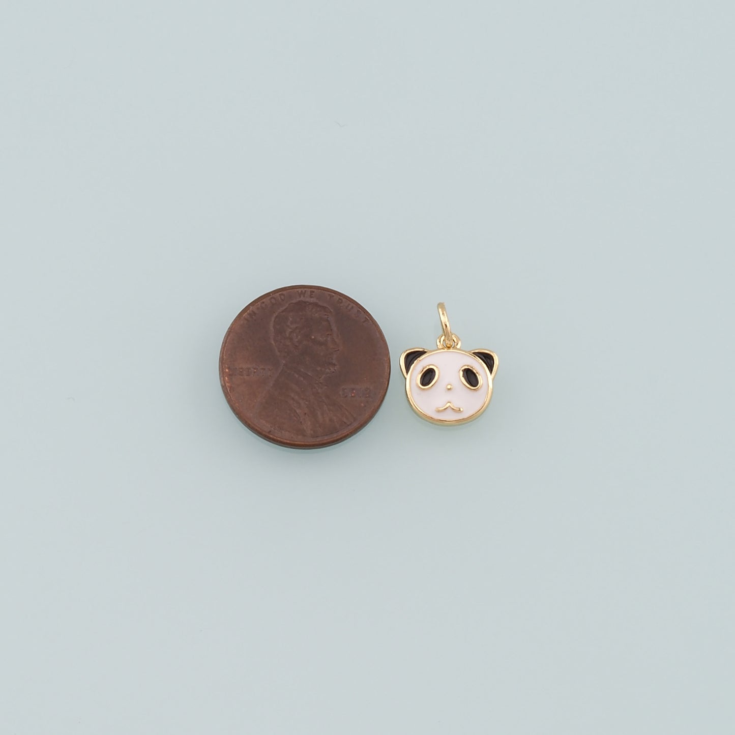 18K Gold Filled Panda Pendant,Enamel Panda Charm Bracelet Necklace for DIY Jewelry Making Supply