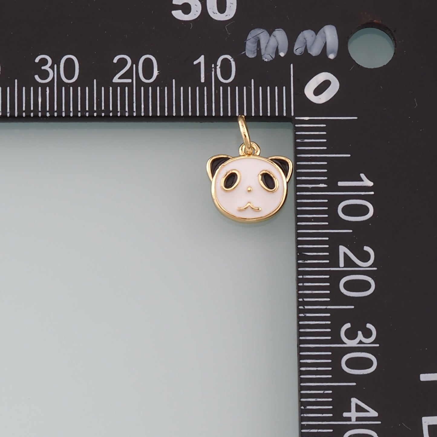 18K Gold Filled Panda Pendant,Enamel Panda Charm Bracelet Necklace for DIY Jewelry Making Supply