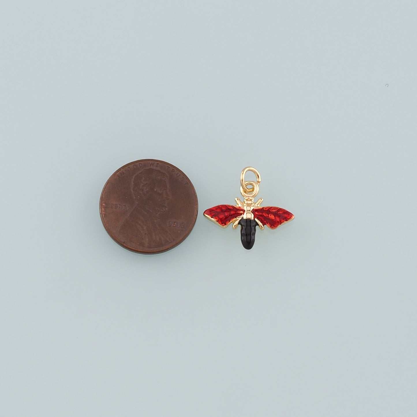 Gold Insect Charms,18K Gold Filled Bee Pendant,Enamel Bee Charm Bracelet Necklace for DIY Jewelry Making Supply