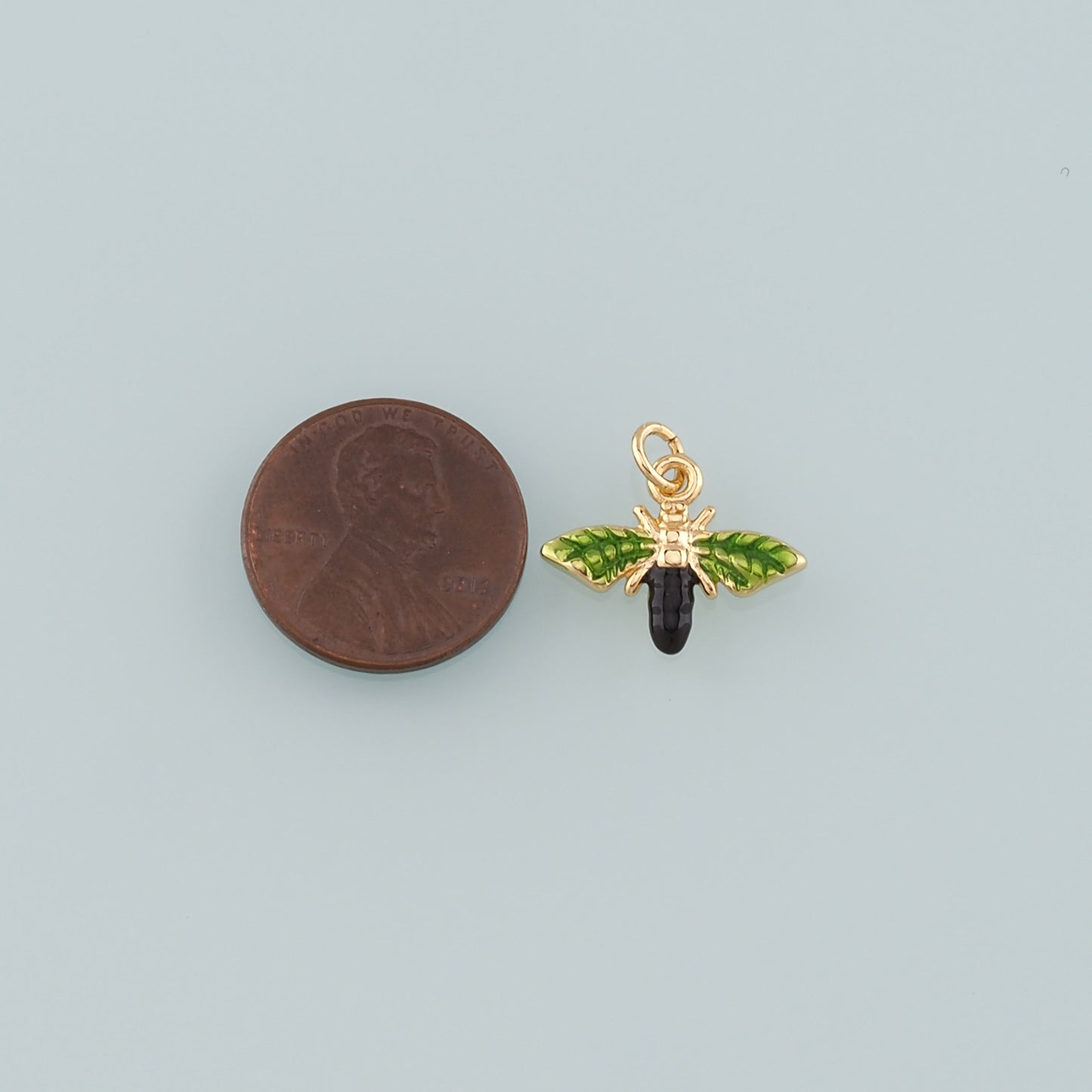 Gold Insect Charms,18K Gold Filled Bee Pendant,Enamel Bee Charm Bracelet Necklace for DIY Jewelry Making Supply