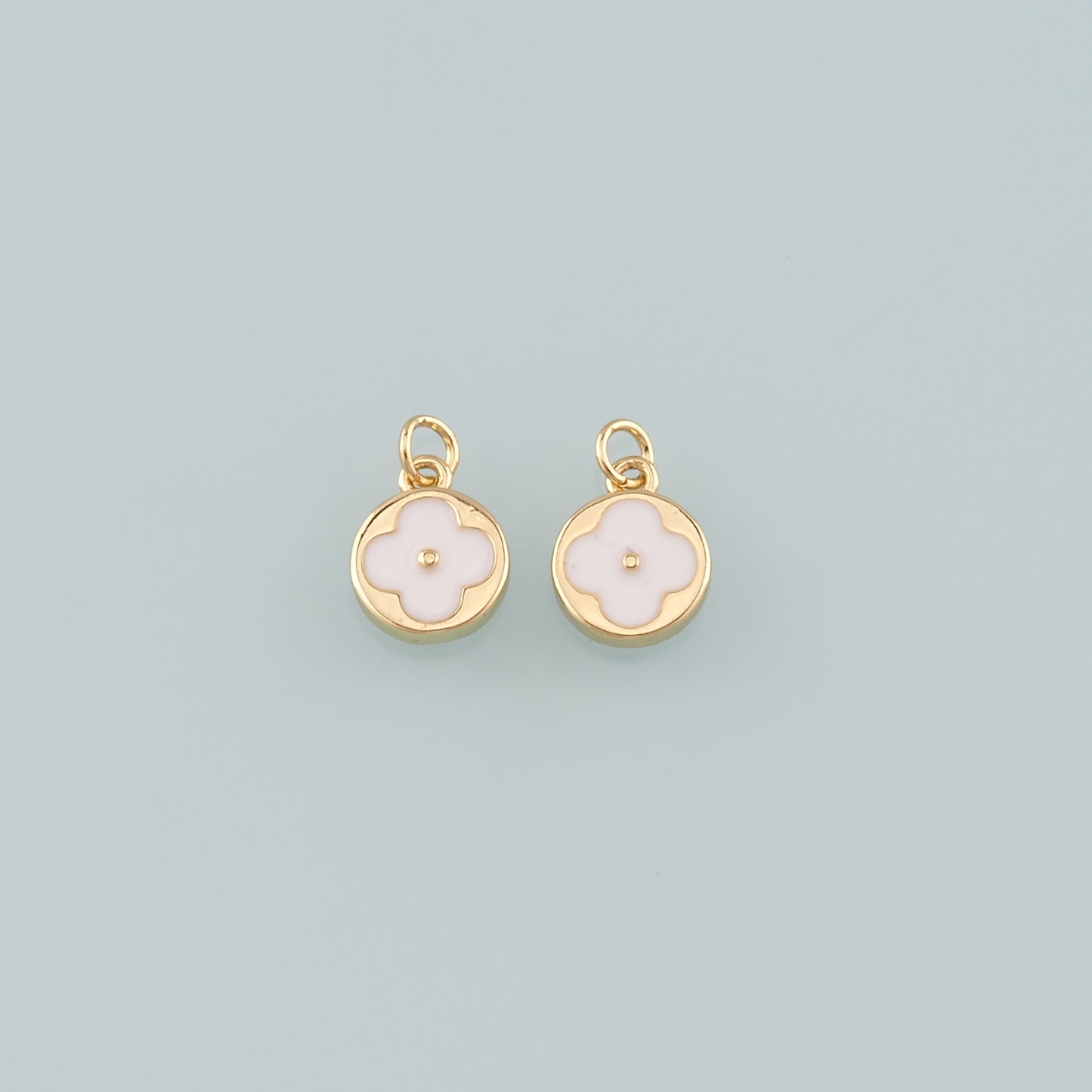 Gold Flower Charms,18K Gold Filled Flower Pendant,Enamel Flower Charm Bracelet Necklace for DIY Jewelry Making Supply