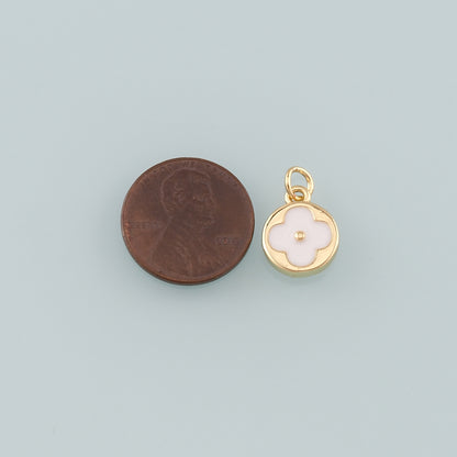 Gold Flower Charms,18K Gold Filled Flower Pendant,Enamel Flower Charm Bracelet Necklace for DIY Jewelry Making Supply