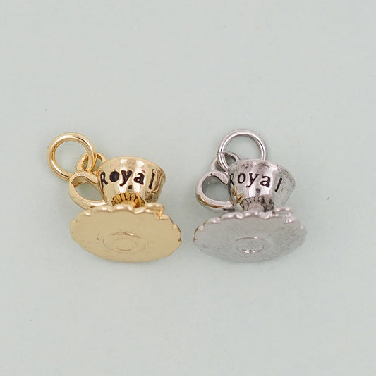 Gold cup Charms,18K Gold Filled cup Pendant,cup Charm Bracelet Necklace for DIY Jewelry Making Supply