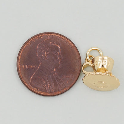 Gold cup Charms,18K Gold Filled cup Pendant,cup Charm Bracelet Necklace for DIY Jewelry Making Supply