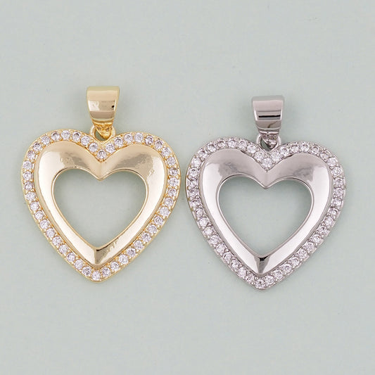 Gold Heart Charms,18K Gold Filled Heart Pendant,Heart Charm Bracelet Necklace for DIY Jewelry Making Supply