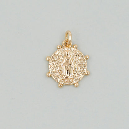 Gold Our Lady of Guadalupe Charms,18K Gold Filled virgin mary Pendant Charm Bracelet Necklace for DIY Jewelry Making Supply