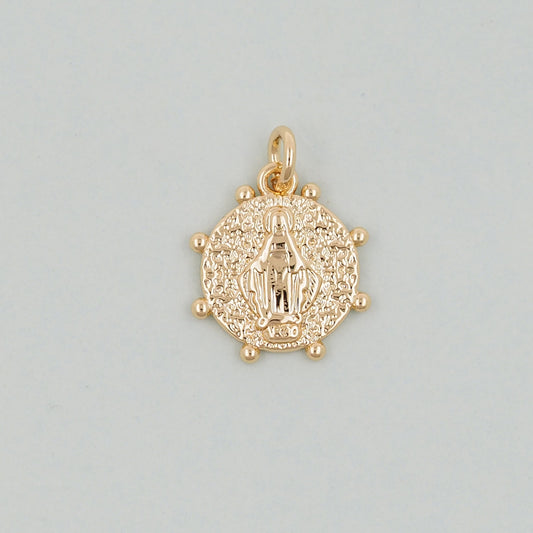 Gold Our Lady of Guadalupe Charms,18K Gold Filled virgin mary Pendant Charm Bracelet Necklace for DIY Jewelry Making Supply
