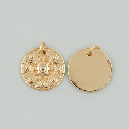 Gold Sun Charms,18K Gold Filled Sun Pendant,celestial  Charm Bracelet Necklace for DIY Jewelry Making Supply