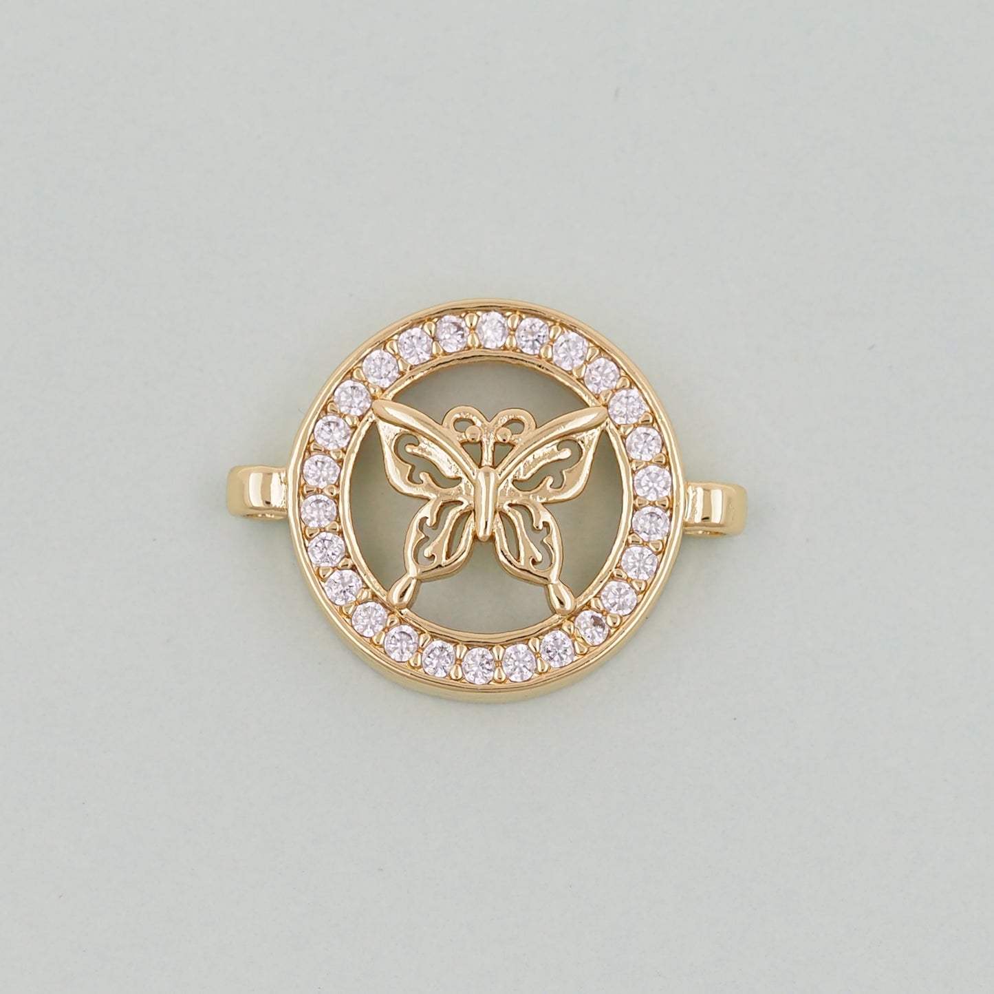 Gold Butterfly Connector Charms,18K Gold Filled Butterfly Pendant,insect Charm Bracelet Necklace for DIY Jewelry Making Supply