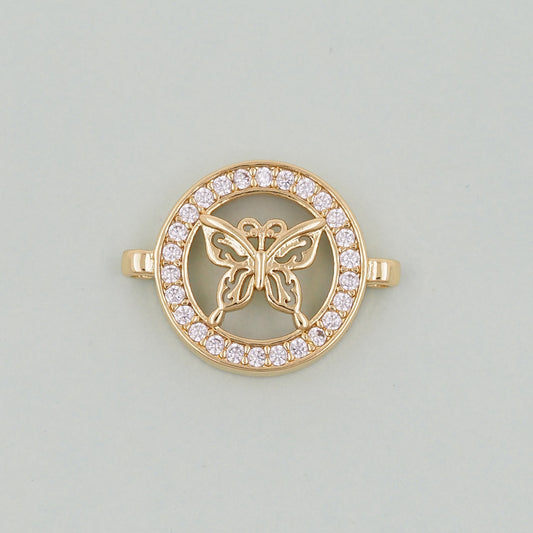 Gold Butterfly Connector Charms,18K Gold Filled Butterfly Pendant,insect Charm Bracelet Necklace for DIY Jewelry Making Supply