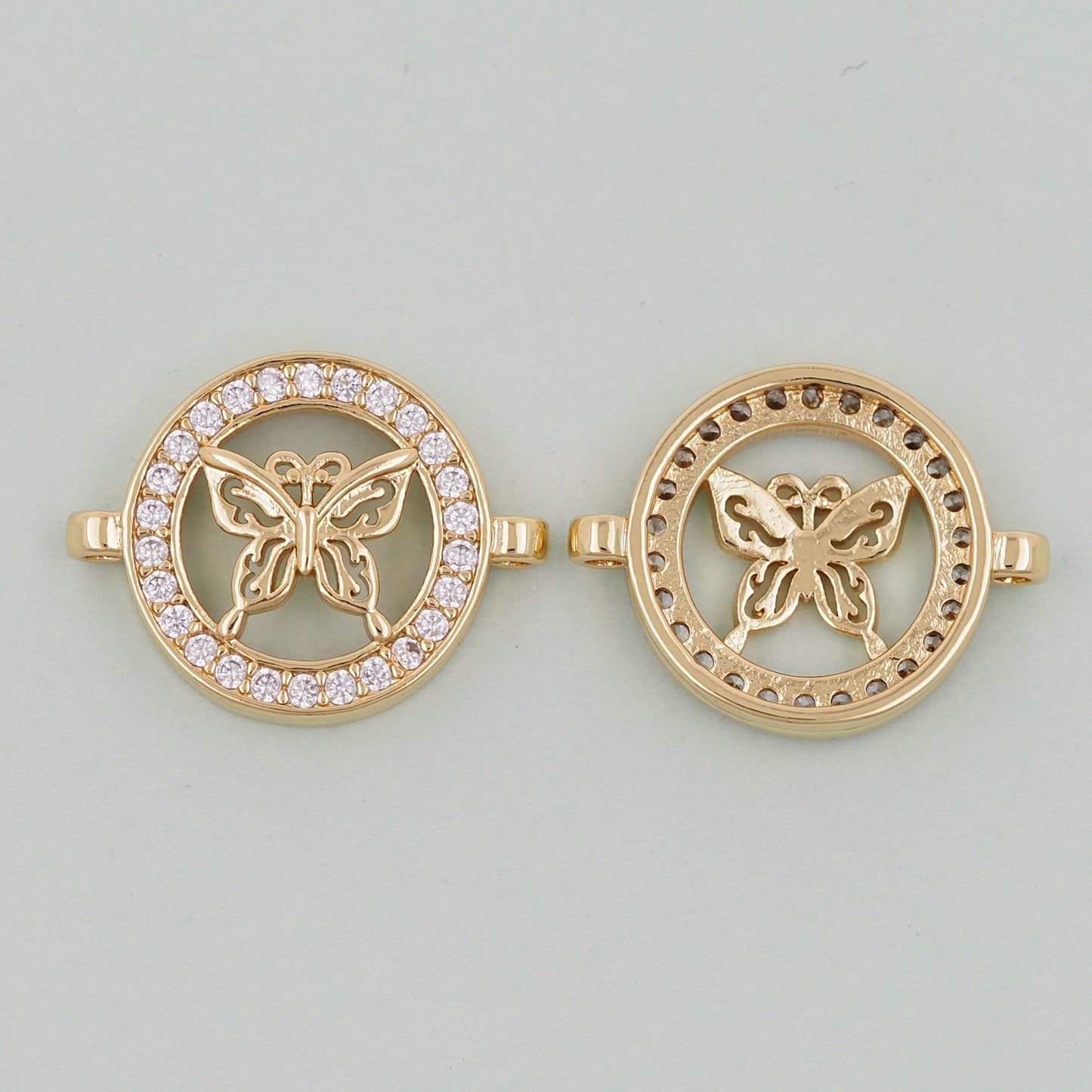Gold Butterfly Connector Charms,18K Gold Filled Butterfly Pendant,insect Charm Bracelet Necklace for DIY Jewelry Making Supply