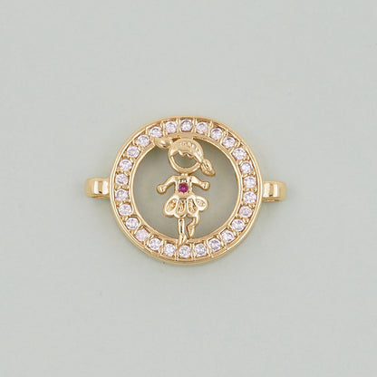 18K Gold Filled Boy Girl Pendant,Boy Girl Charm Bracelet Necklace for DIY Jewelry Making Supply