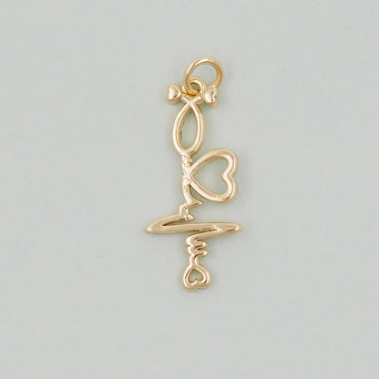 Gold Heart Charms,18K Gold Filled Heart Pendant,Heart Charm Bracelet Necklace for DIY Jewelry Making Supply
