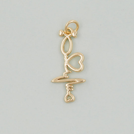 Gold Heart Charms,18K Gold Filled Heart Pendant,Heart Charm Bracelet Necklace for DIY Jewelry Making Supply