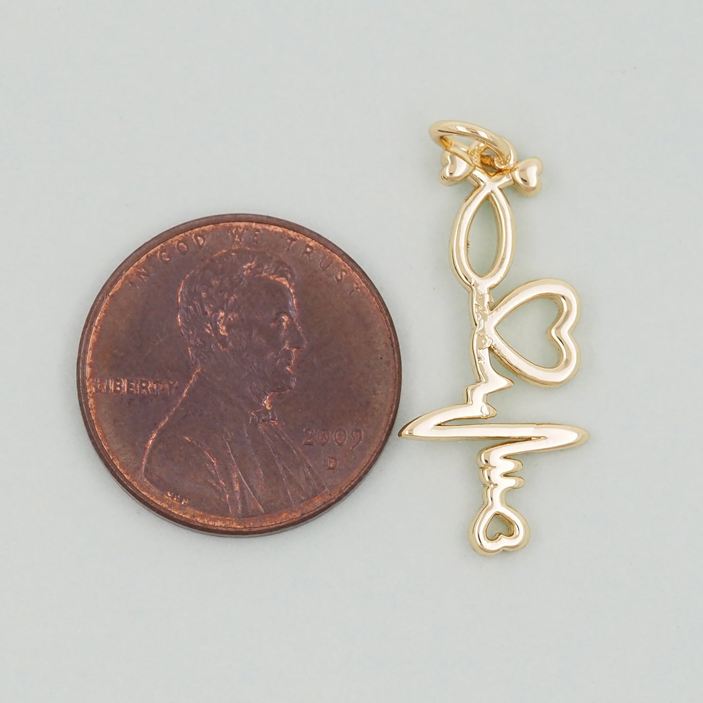 Gold Heart Charms,18K Gold Filled Heart Pendant,Heart Charm Bracelet Necklace for DIY Jewelry Making Supply