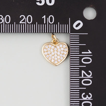 Gold Heart Charms,18K Gold Filled Heart Pendant,Heart Charm Bracelet Necklace for DIY Jewelry Making Supply