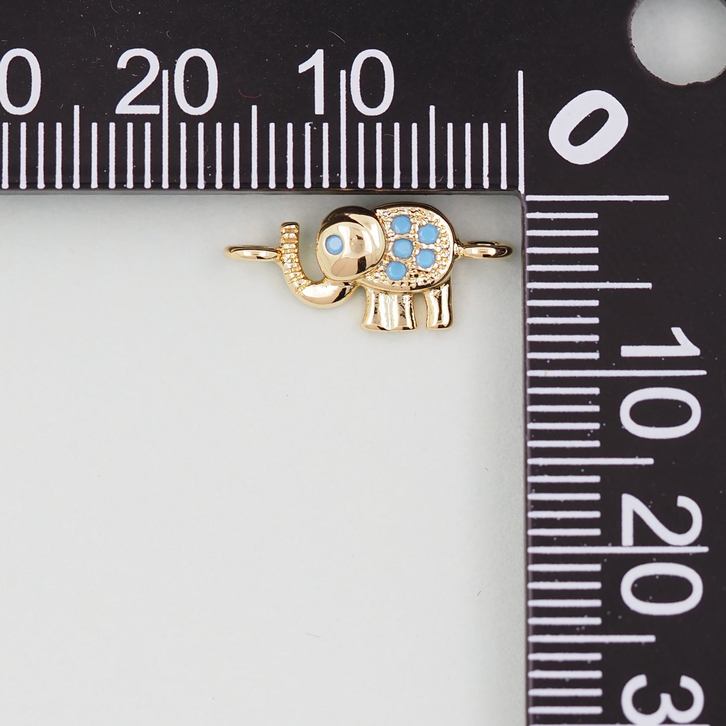 Gold Elephant Charms,18K Gold Filled CZ Elephant Pendant,Elephant Connector Charm Bracelet Necklace for DIY Jewelry Making Supply