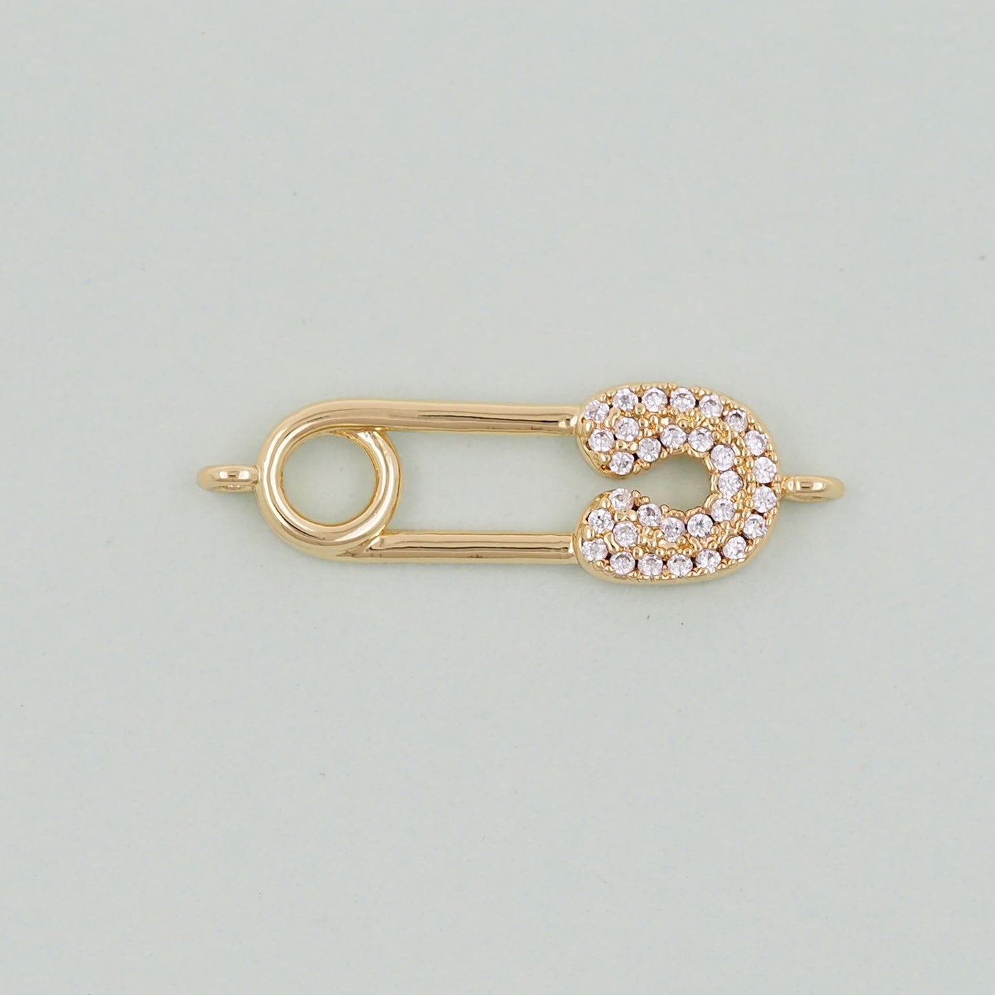 18K Gold Filled Safety Pin Connector Charm for DIY Necklacee Jewelry Making