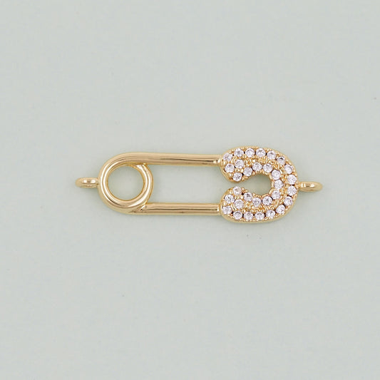 18K Gold Filled Safety Pin Connector Charm for DIY Necklacee Jewelry Making