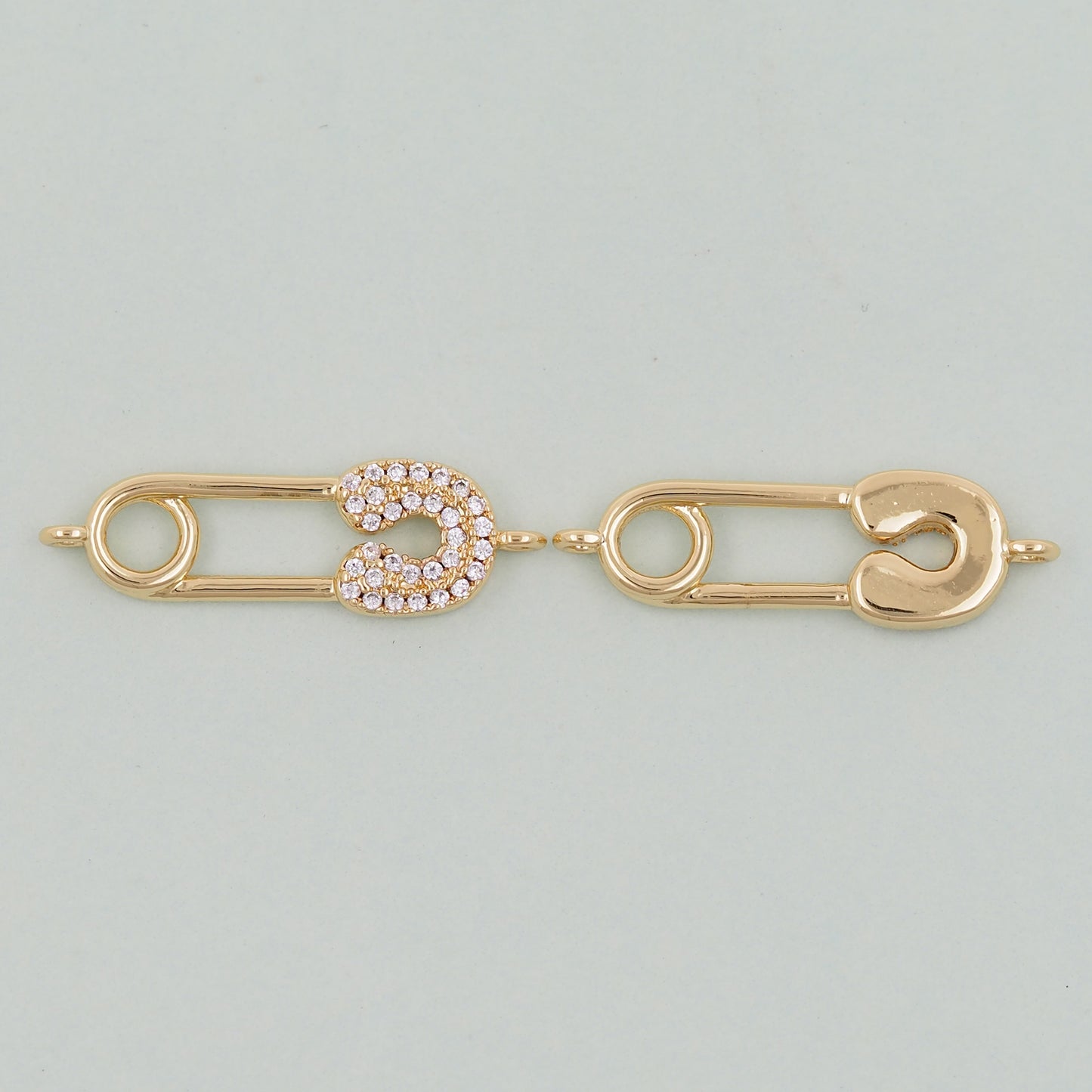 18K Gold Filled Safety Pin Connector Charm for DIY Necklacee Jewelry Making