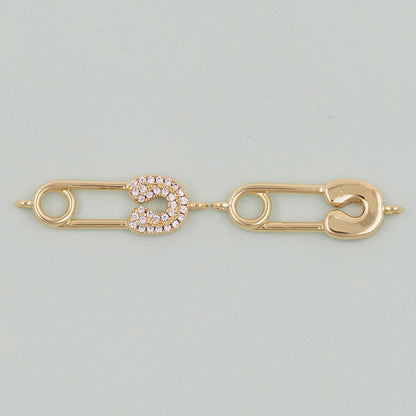 18K Gold Filled Safety Pin Connector Charm for DIY Necklacee Jewelry Making