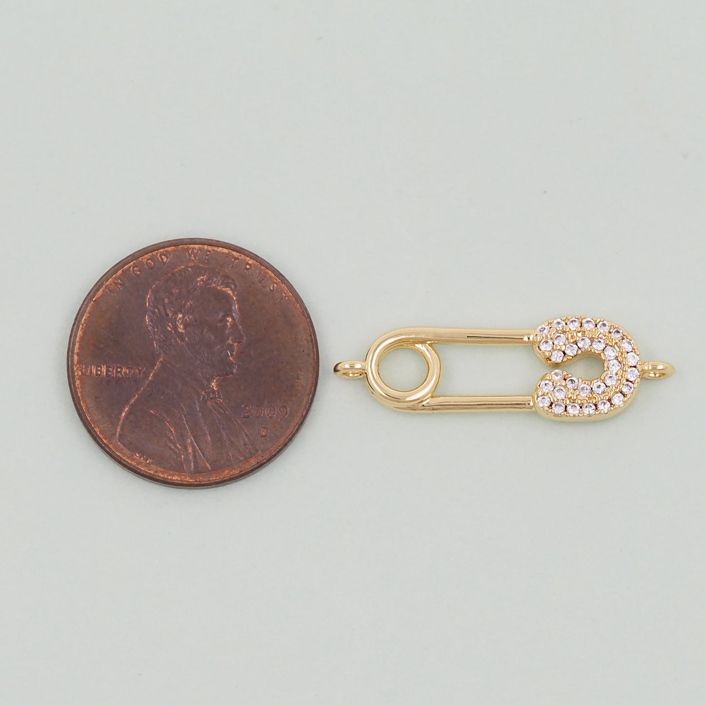 18K Gold Filled Safety Pin Connector Charm for DIY Necklacee Jewelry Making
