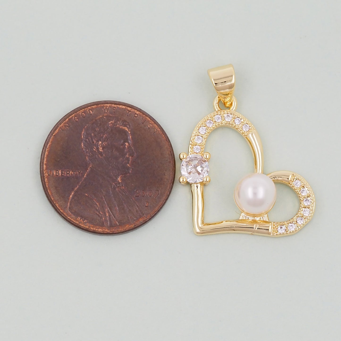 Gold Heart Charms,18K Gold Filled Heart Pendant,Heart Charm Bracelet Necklace for DIY Jewelry Making Supply