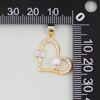 Gold Heart Charms,18K Gold Filled Heart Pendant,Heart Charm Bracelet Necklace for DIY Jewelry Making Supply