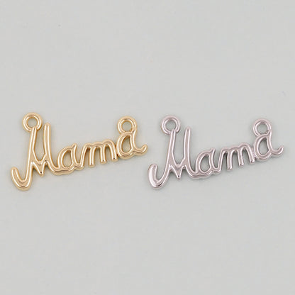 Gold Mama Charms,18K Gold Filled Mama Pendant,Mama Charm Bracelet Necklace for DIY Jewelry Making Supply