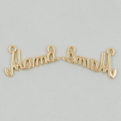 Gold Mama Charms,18K Gold Filled Mama Pendant,Mama Charm Bracelet Necklace for DIY Jewelry Making Supply