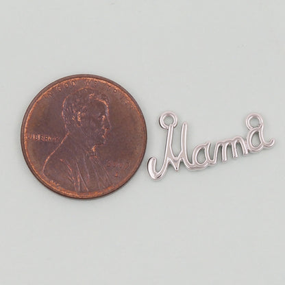 Gold Mama Charms,18K Gold Filled Mama Pendant,Mama Charm Bracelet Necklace for DIY Jewelry Making Supply