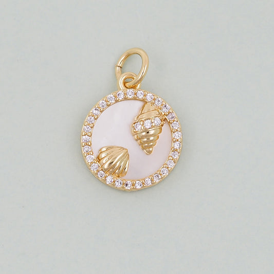 Gold Shell Charms,18K Gold Filled Conch Shell Pendant,Conch Shell Charm Bracelet Necklace for DIY Jewelry Making Supply