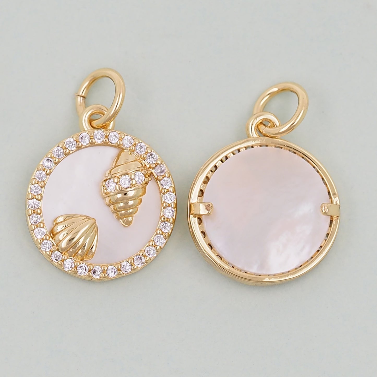 Gold Shell Charms,18K Gold Filled Conch Shell Pendant,Conch Shell Charm Bracelet Necklace for DIY Jewelry Making Supply