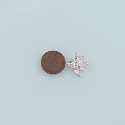 Gold Fish Charms,18K Gold Filled Fish Pendant,CZ Micro Pave Ocean Charm Bracelet Necklace for DIY Jewelry Making Supply