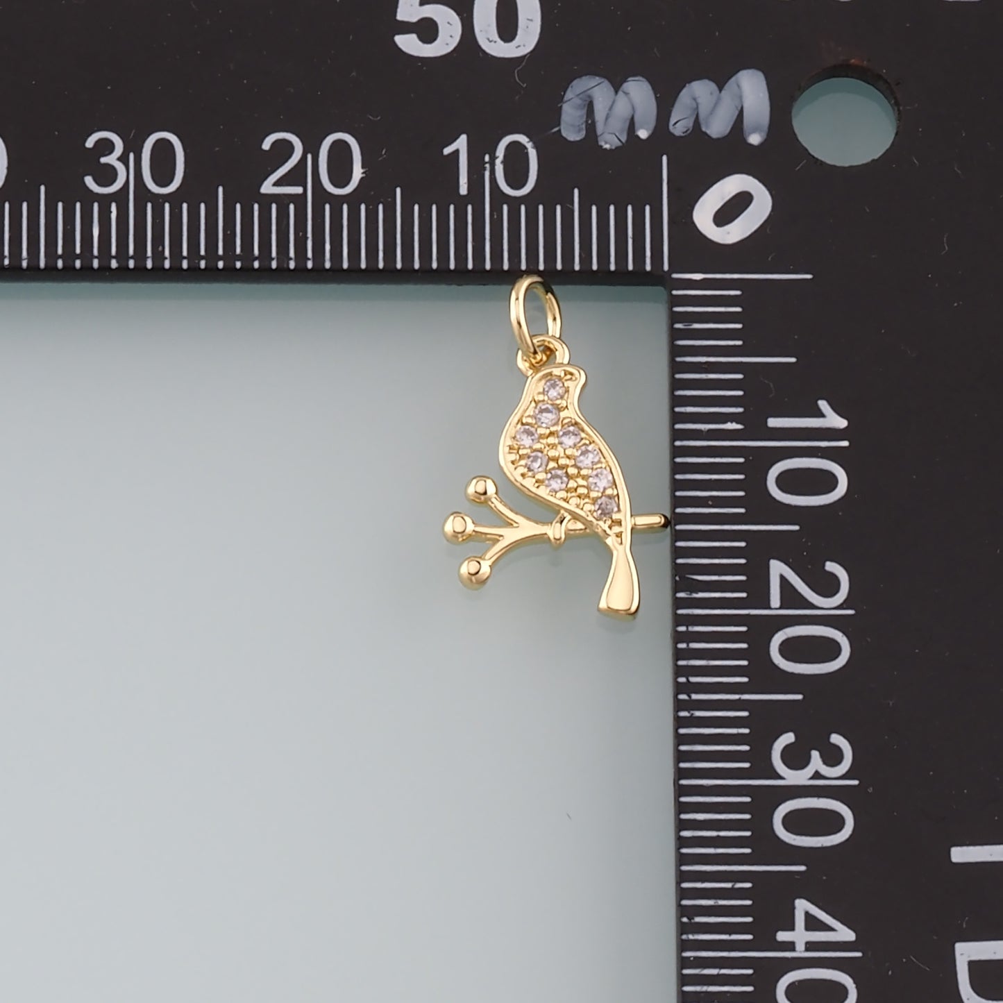 Gold Animal Charms,18K Gold Filled Bird Pendant,CZ Micro Pave Bird Charm Bracelet Necklace for DIY Jewelry Making Supply