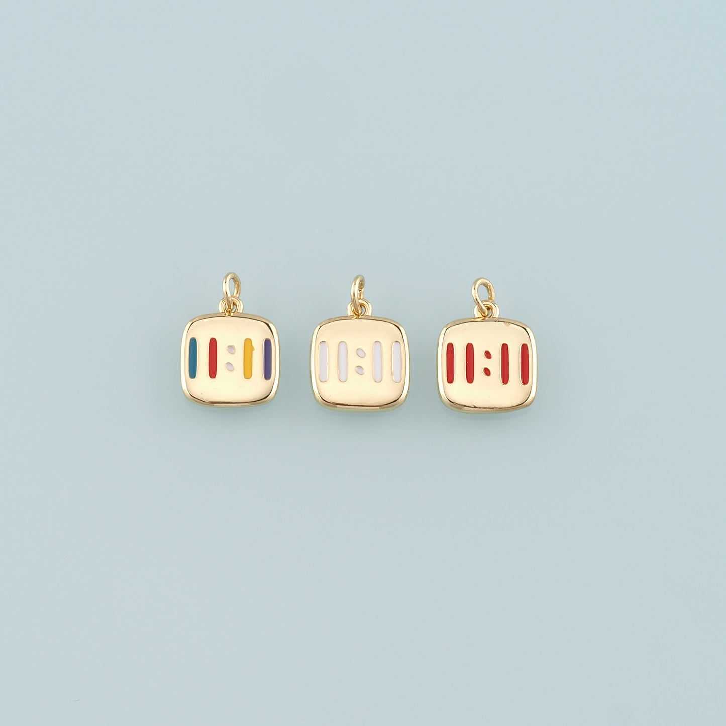 Gold Angel Numbers Charms,18K Gold Filled 11:11 Pendant,Enamel Angel Numbers Charm Bracelet Necklace for DIY Jewelry Making Supply
