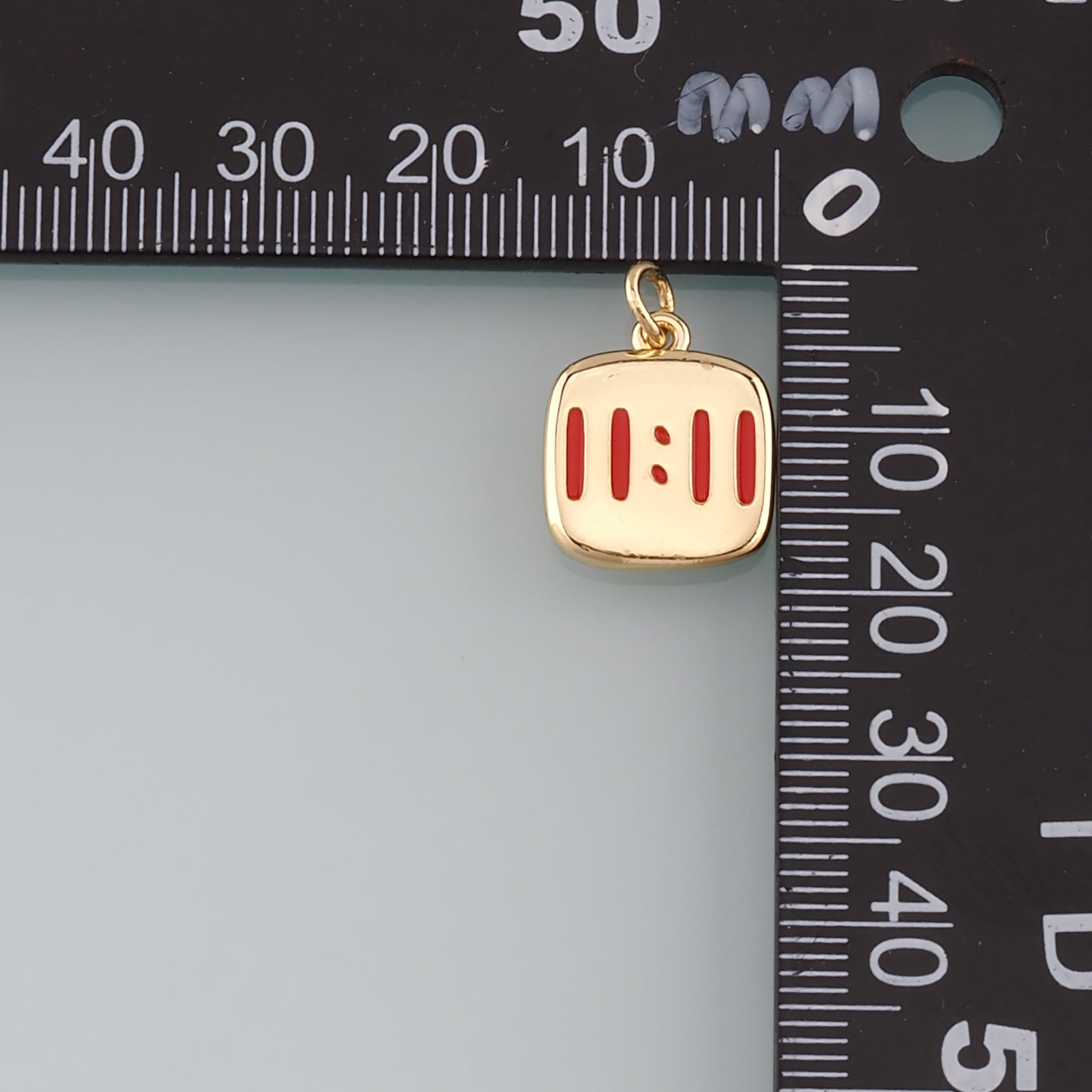 Gold Angel Numbers Charms,18K Gold Filled 11:11 Pendant,Enamel Angel Numbers Charm Bracelet Necklace for DIY Jewelry Making Supply