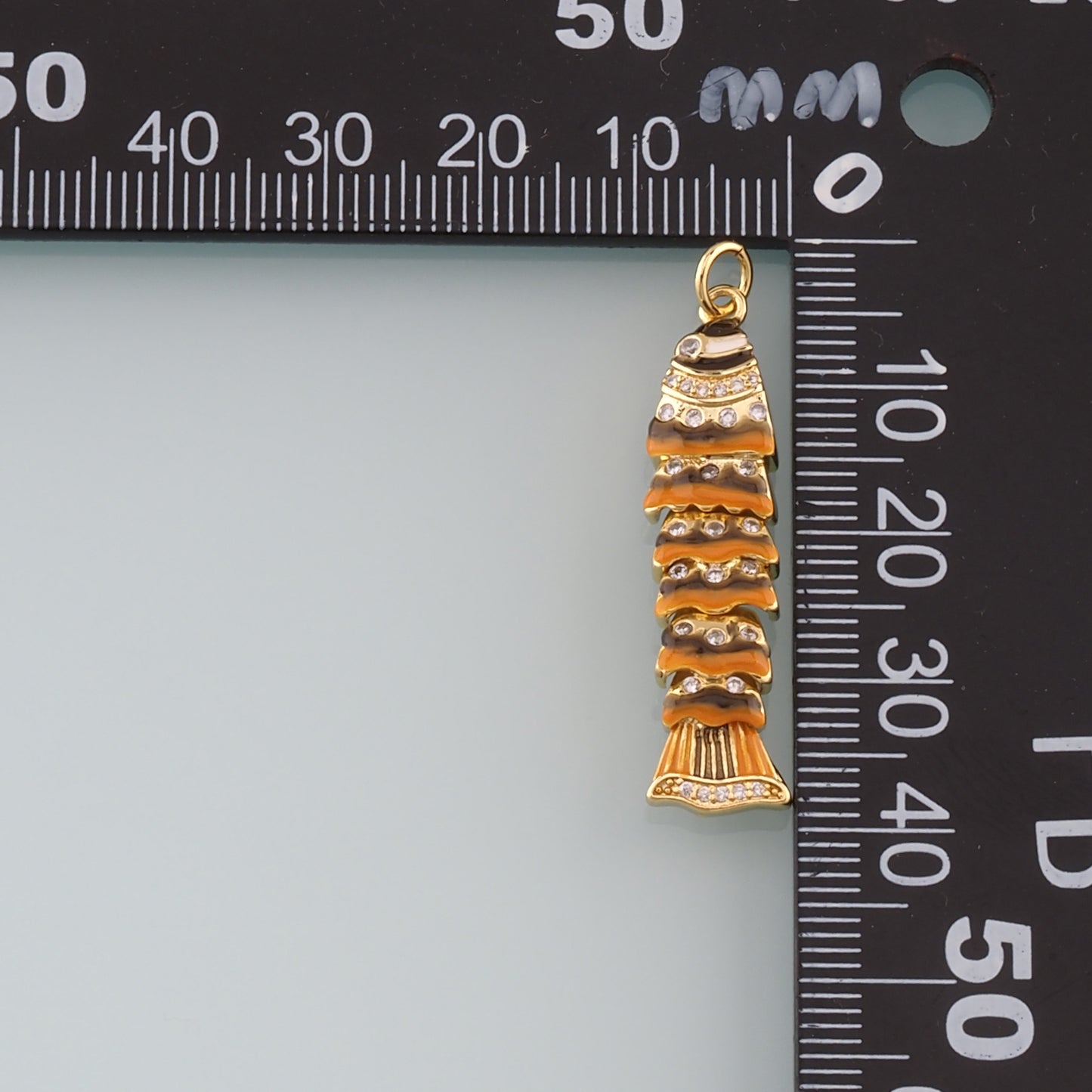 Gold Fish Charms,18K Gold Filled Fish Pendant,Enamel Ocean Charm Bracelet Necklace for DIY Jewelry Making Supply