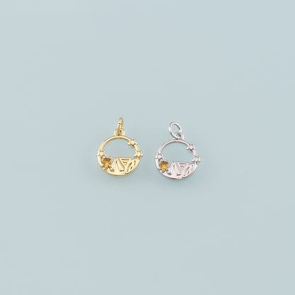 Gold Camping Charms,18K Gold Filled Tent Pendant,CZ Micro Pave Tent Charm Bracelet Necklace for DIY Jewelry Making Supply